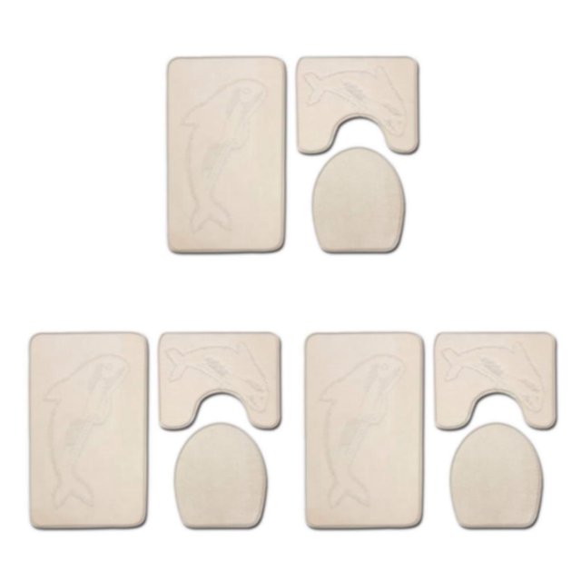 Toystoory Juego de alfombrillas texturizadas de poliéster, Base al tacto y antideslizante para un baño seguro, juego de baño PJ210611-B001 Type1 NO1