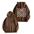 thumbnail image 1 of Chandail à Capuche Imprimé Floral pour Femmes Confortable Décontracté Chandail à la Mode Automne Hiver Design Lettre Doux Chaud Confortable, 1 of 2