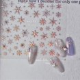 thumbnail image 3 of 2 Sheets Snowflake Nail Art Stickers Laser Christmas Snowflake Nail Stickers Winter Snowflake Shiny Rhinestone 5D Embossed Nail Decals Xmas Nail Art Decoration Supplies for Women, 3 of 8