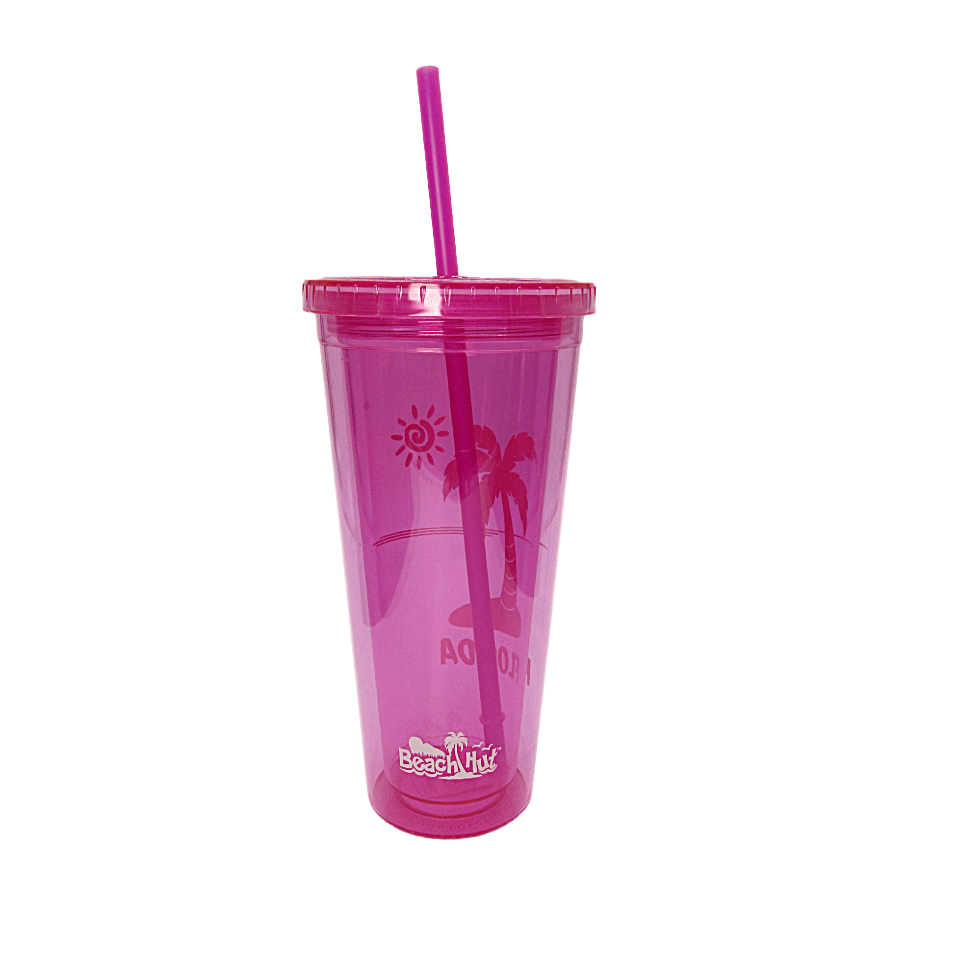 Tumbler 16oz Florida Pink Palms-Beach Hut Inc. All Occasion Souvenir