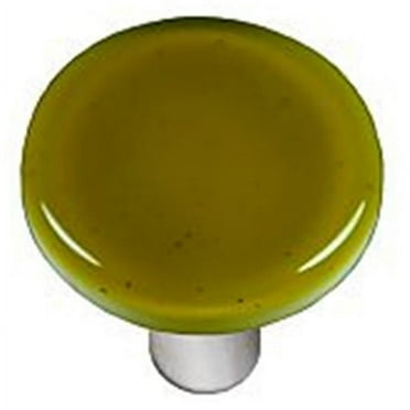 Hot Knobs HK1014-KRA Chartreuse Round Glass Cabinet Knob - Aluminum Post