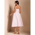thumbnail image 2 of Coral Pink Spaghetti Strap Fit & Flare Midi Dress For Elegant Party, Night Out, Or Sophisticated Daywear, 2 of 7