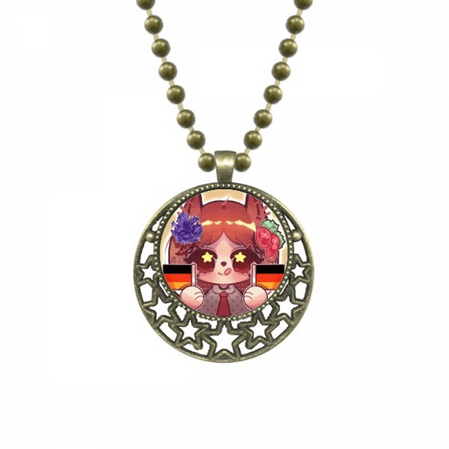 Pendentif Écureuil Drapeau Allemand Bleuet Collier Chaîne Lune Bijou
