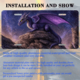 thumbnail image 3 of 1 Pcs 2D Flat License Plate Covers & Frames, Purple Dragon on Rocks For Decorative Front, Waterproof For Decoration Aluminum License Plate Covers & Frames Cover For Men Women, 12" X 6", 3 of 7
