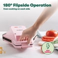 thumbnail image 5 of BELLA Bubble Waffle Maker for Hong Kong Style Breakfast Dessert 9" Waffles, Non-stick Iron Plates for Easy Cleaning and Food Release, Cone Rack Included, Pink, 5 of 5