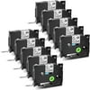 GreenCycle 0.47" Black on Clear Laminated Label Maker Tape - 10 Pack