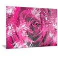 DESIGN ART Designart 'Center of the Pink Rose' Floral Metal Wall Art
