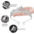 thumbnail image 3 of Tiaras Crowns for Women, Silver Crystal Tiara Crown Headband Princess Elegant Crown with combs for Women Bridal Wedding Prom Birthday Party, Halloween Christmas Costume, Silver, 3 of 7