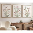 thumbnail image 2 of Hieng Nursery Wall Art Print Wildflower Poster Pictures 3 Pieces Floral Botanical Canvas Painting for Girls Room Nursery Decor With Inner Frame, 2 of 6