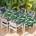 thumbnail image 2 of Tropical Palm Leaf Table Cloths for 8 Foot Rectangle Tables, Spring Summer Watercolor Green Plants Patio Waterproof Elastic Fitted Tablecloths, Washable Rectangular Table Cover for Camping, 2 of 8