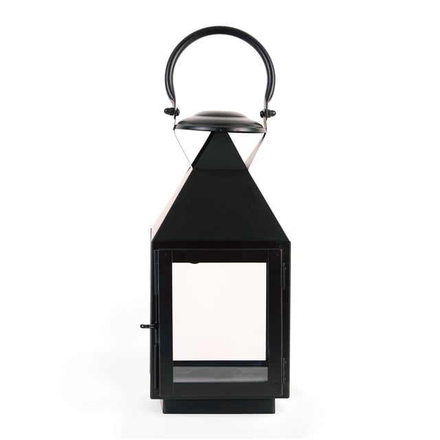 Farol para velas Koehler 15219 Revere, 28,5 cm, cristal y hierro, color negro