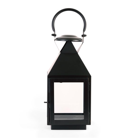 Farol para velas Koehler 15219 Revere, 28,5 cm, cristal y hierro, color negro