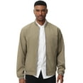 thumbnail image 4 of Satankud Men's Bomber Jacket Lightweight Casual Flight Windbreaker Zip Up Coat with Pocket Khaki L, 4 of 8