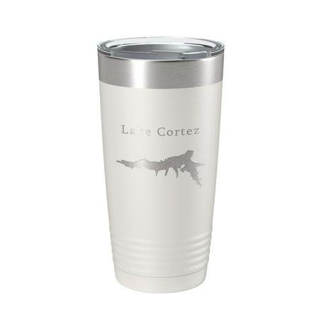 

Lake Cortez Map Tumbler Travel Mug Insulated Laser Engraved Coffee Cup Hot Springs Village Arkansas 20 oz White