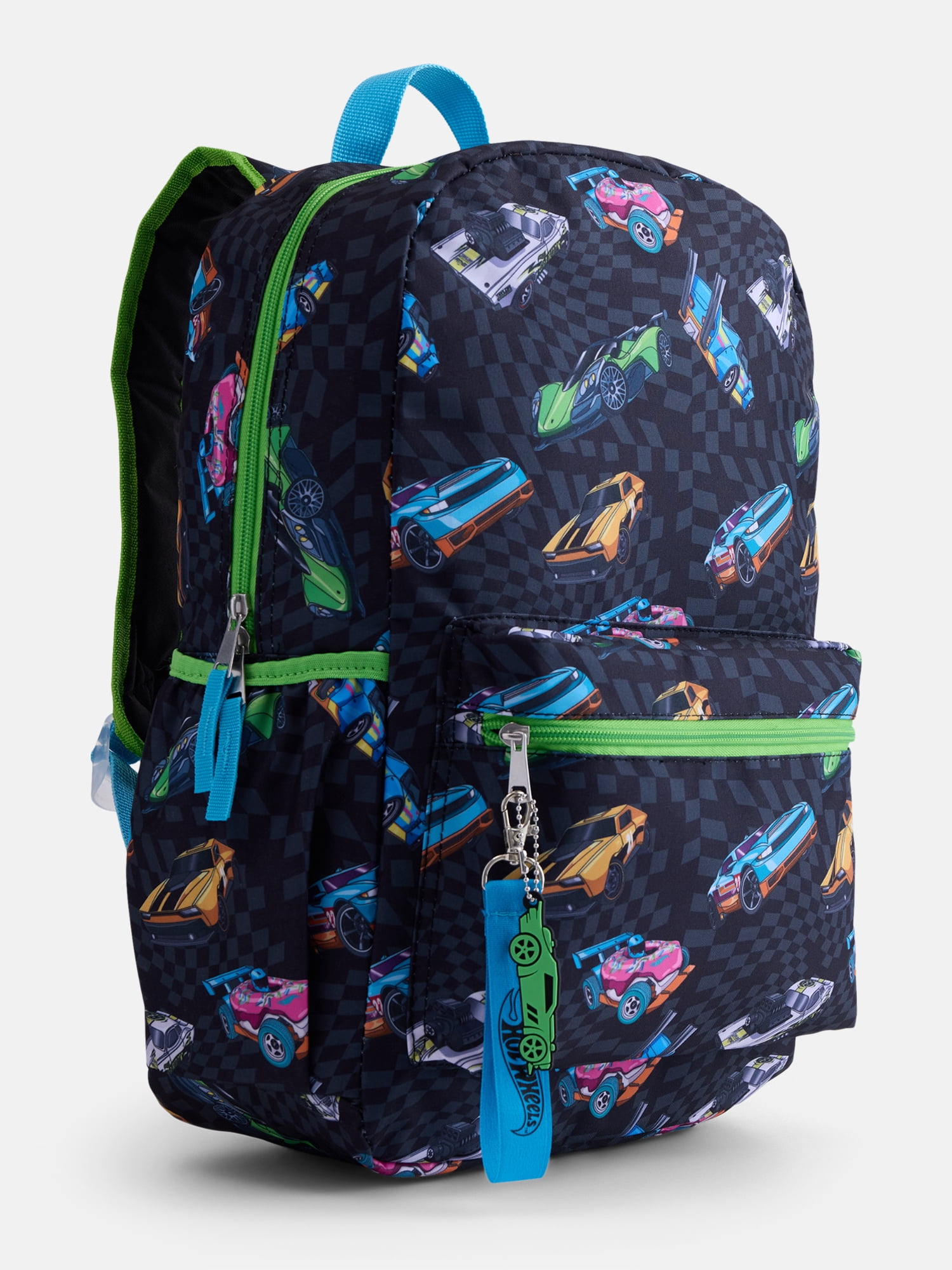 Hot Wheels Kids' 17" Race Team Print Laptop Backpack, Black