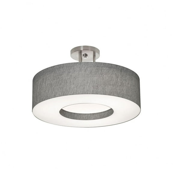 MCF1524LAJUD-GYSF AFX Montclair - 30W 1 LED Semi-Flush Mount In Modern Style-10 Inches Tall and 15 Inches Wide-Satin Nickel Finish-Grey Shade Color
