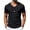 Black, variant on Men's Short Sleeve Henley T-Shirts Ribbed V Neck Slim Fit Stretchy Casual Summer Fashion Textured Button Down Pullover Tops