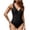 Black A, variant on Stunning V-Neck One-Piece Swimsuit with Sheer Mesh Panels - Slimming Tummy Control Monokini for Beach & Resort Wear