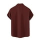 thumbnail image 5 of Blusa y camisa de manga corta con cuello vuelto y botones para hombre, estilo cárdigan vertical de manga corta con cuello vuelto y bolsillo, blusa de poliéster para hombre, 5 of 5