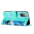 thumbnail image 4 of Leather For Samsung Galaxy S20 FE 5G 6.5-inch Floral  Printed Wallet Case, With Card Holder,Wristband,Magnetic Clasp Kickstand Folio Cover,Green,For Galaxy S20 FE 5G, 4 of 8