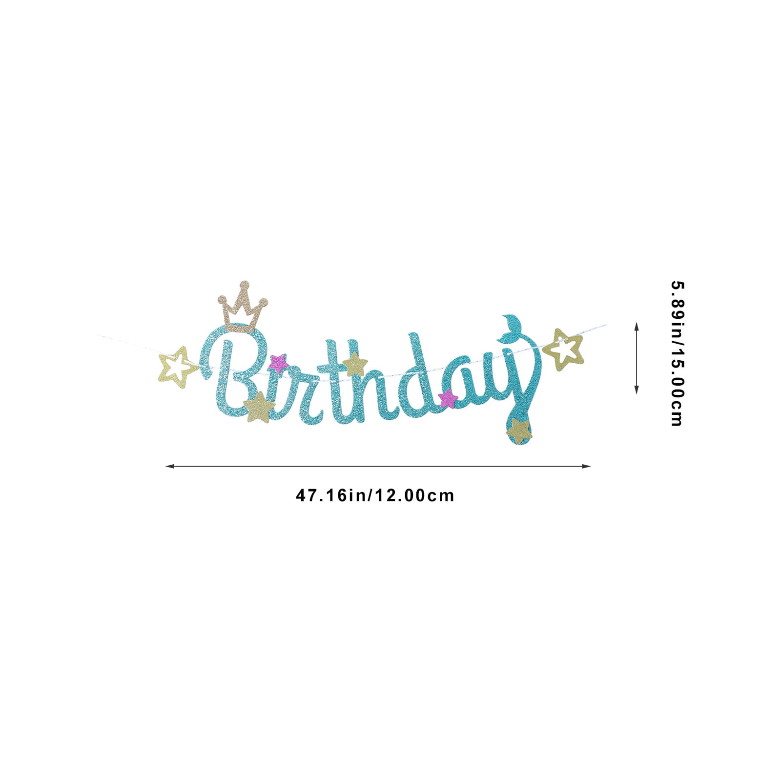 Meerjungfrau Glitzer-Banner „Happy Birthday“ Under The Sea – Ca. 4,6 M Lang Mit 15 Teilen & Band