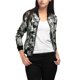 thumbnail image 1 of Dde San Patricio ChaqueDe Bombardero Floral LigeCon CremalleY Cuello Alto PaMujer Gris XL, 1 of 6