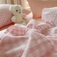 thumbnail image 4 of Pink Striped Duvet Cover Queen Size White Stripe Duvet Cover Dorm Bedding Set 3 Pieces Soft Lightweight Washed Microfiber Farmhouse Bedding Set Gifts for Women Men, 4 of 8