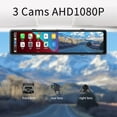 thumbnail image 4 of 3 Cameras Dash Cam 1080P Car Mirror Video Recording Carplay & Auto Wireless Connection GPS Navigation DVR ,Touchscreen Innovation, 4 of 7