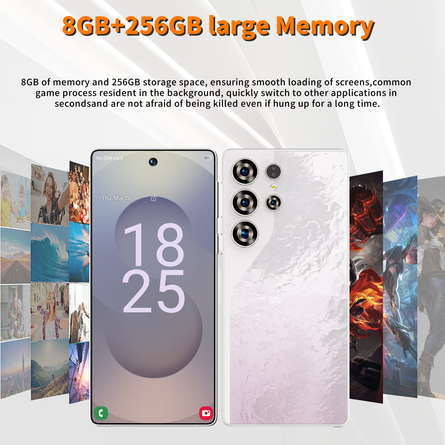 C26 Cell Phone,5G Unlocked Phones with Built-in Pen,Android 15 Smartphone 8GB+256GB Storage,6.8" FHD+ 120Hz Display,108MP Camera,6800mAh Battery,Dual SIM Face ID GPS