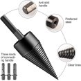 thumbnail image 2 of Broca divisora ​​de troncos de leña de 4 piezas, conos extraíbles, brocas para dividir troncos de madera, taladro eléctrico doméstico-42mm, 2 of 5