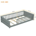 thumbnail image 7 of Miniyam Wood Twin Size Floor Bed with Built-in Book Storage Rack for Toddler, Gray, 7 of 7
