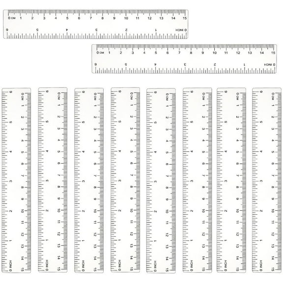 Topboutique Clear Plastic Straight Rulers Flexible Rulers Small Ruler Transparent Ruler Measuring Tool Rulers Bulk for Office,Bend-Resistant & Shatterproof,20 Pcs