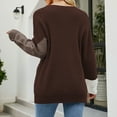 thumbnail image 5 of Lilgiuy Women's Long Sleeved Round-neck Patchwork Color Sweater Casual Pullover Top,Coffee,4 2022 Fall Winter, 5 of 5