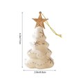 thumbnail image 3 of Flocked Christmas Tree Ornaments Velvet Mini Hanging Xmas Decor with Gold Star Holiday Party Decoration, Multicolor, 4.33 In, 3 of 7