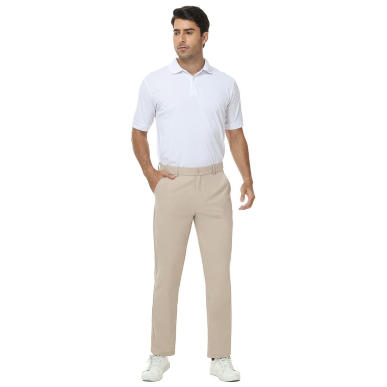 Tyhengta Mens Golf Pants Stretch Work Dress Pants 30"/32" Quick Dry Lightweight Casual Comfy Trousers with Pockets Khaki 34Wx32L Tyhengta Mens Golf Pants Stretch Work Dress Pants 30"/32" Quick Dry Lightweight Casual Comfy Trousers with Pockets Khaki 34Wx32L
