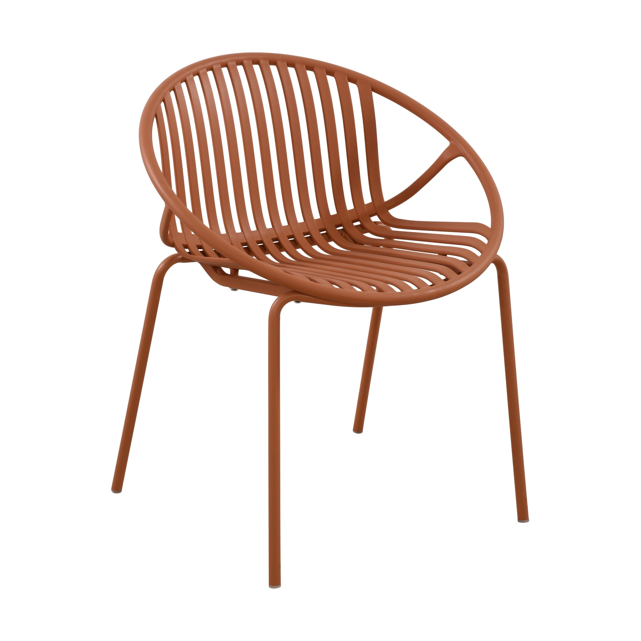 Christopher Knight Home Minimalist Plastic Outdoor Folding Dining Chairs, Metal Legs, Orange, Set of 2