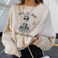 thumbnail image 2 of Chandails en Molleton d'Halloween pour Femmes Imprimé Squelette de Citrouille Surdimensionné Automne Chaud Doux Manches Longues Col Rond Pull Tops, 2 of 7