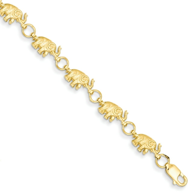 Bracelet Chaîne Éléphant en Or Jaune 14k Animal