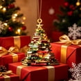 thumbnail image 4 of Book Stack Christmas Tree Hanging Ornament, 3.12in Car Rearview Mirror Pendant, Stacked Books Tree Design with Chain, Indoor Holiday Decor Gift for Book Lovers, Unique Xmas Tree Charm, 4 of 7
