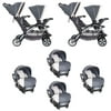Baby Trend 5 Point Harness Double Stroller & 35 LB Infant Car Seat w/ Car Base