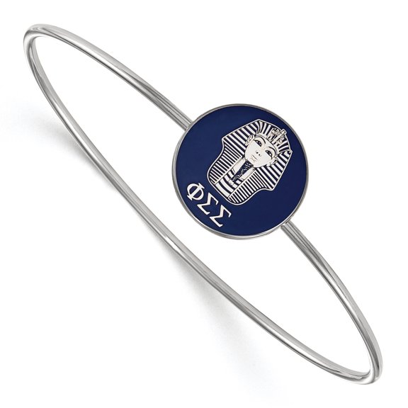 Sterling Silver Official Licensed Greek Sororities Phi Sigma Sigma (???) Enameled Slip-on Bangle