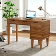 thumbnail image 3 of Tribesigns 47" Computer Desk with 3 Drawers, Farmhouse Office Desk with Storage, Wood Teacher Desk Writing Table with File Drawers for Home Office, Bedroom, Study, Brown, 3 of 9