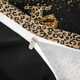 thumbnail image 4 of Erosebridal Chic Cheetah Print Queen Duvet Cover Set, Personalized Initial I Bedding, Black Brown, Black Reversible 3pcs, 1 Duvet Cover and 2 Pillowcases (No Comforter), 4 of 6