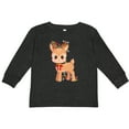 thumbnail image 3 of Inktastic Cute Christmas Reindeer with Christmas Lights Boys or Girls Long Sleeve Toddler T-Shirt, 3 of 5