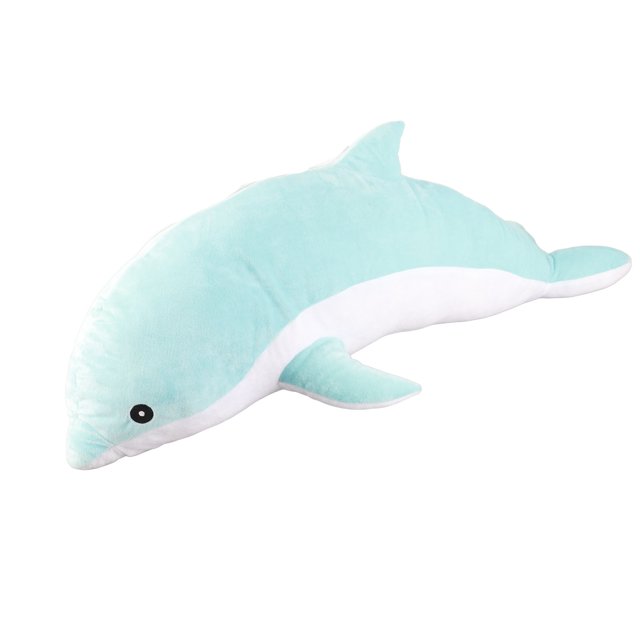 Juguete de peluche grande con delfín azul, almohada de animales multifuncional y portátil para el hogar y la oficina, suave y cómoda