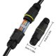 thumbnail image 3 of Conector de cable impermeable para exteriores de 2 polos y 3 polos, caja de conexiones mejorada, acoplador de manguito externo, color negro., 3 of 8