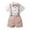 Pink 1, variant on Kaemgyyd Infant Baby Boy Clothes 4 Piece Outfits Suits Summer Short Sleeve Shirt Cute Bow Tie Suspender with Shorts 1-9 Years