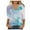 Light Blue, variant on TSADFHJI Long Sleeve Athletic Tops Women Women Fashionable Floral Print Three Quarter Sleeve Casual V Neck T Shirt Top Xl White