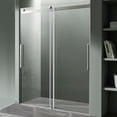 thumbnail image 4 of Stellar Series 57-60"W x 76"H Sliding Frameless Shower Door in Brushed Nickel with Tsunami Guard Tempered Glass, 4 of 6