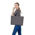 thumbnail image 6 of Mosiso PU Leather Laptop Tote Bag for Men Women, 15.6 inch Waterproof Shoulder Handbag Travel Office Work Business Computer Briefcase Ladies Messenger Bags with Small Case, Space Gray, 6 of 7